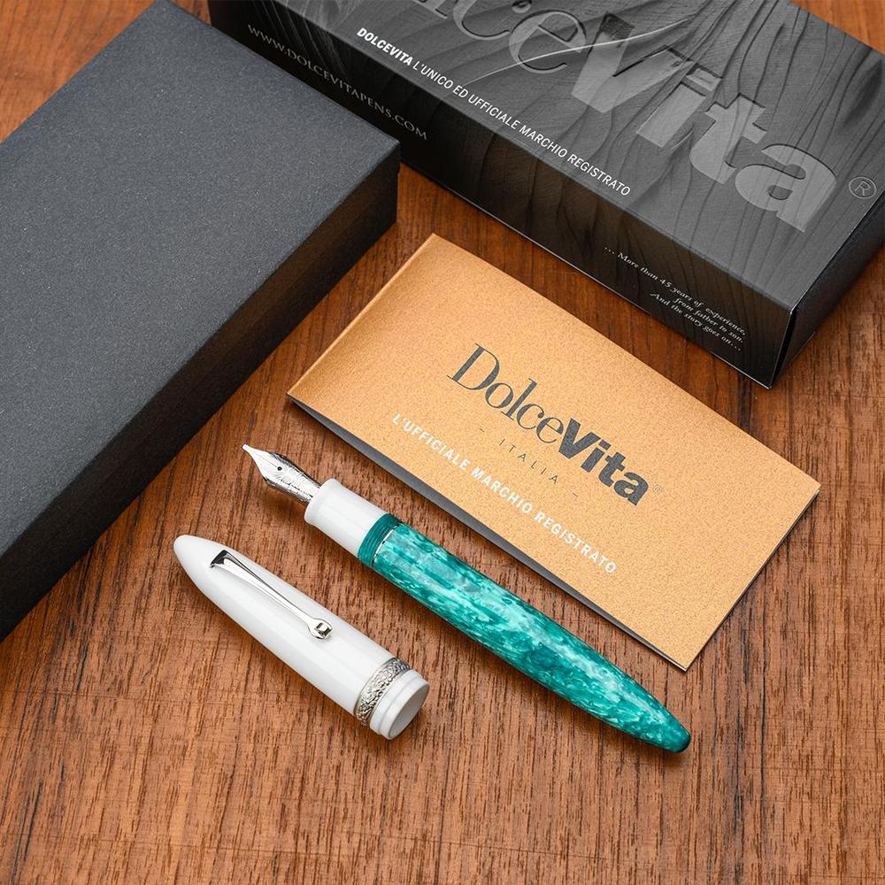 Leonardo Fountain Pen - DolceVita Furore - White Emerald (Smeralda) - Image 18
