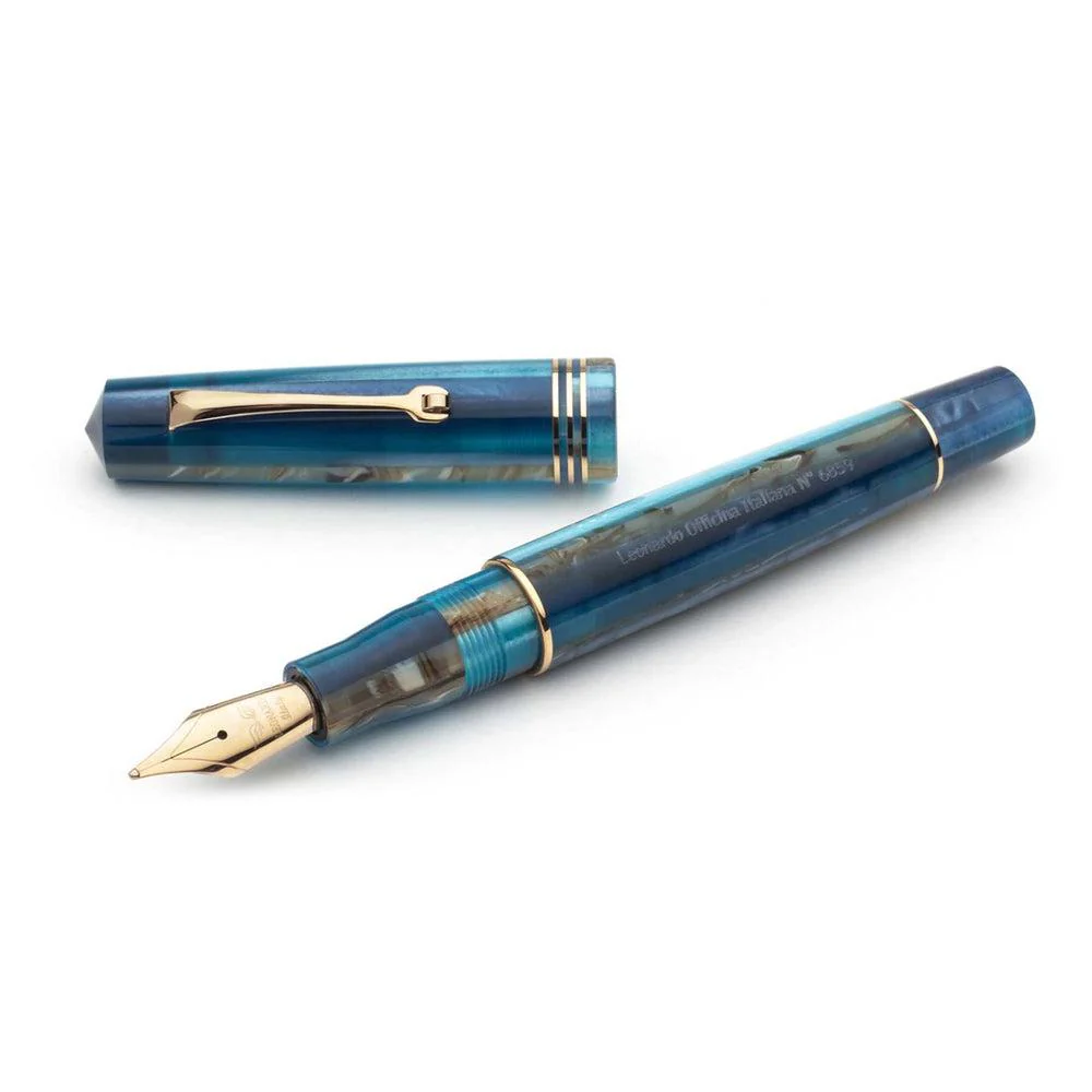 Leonardo Fountain Pen - Momento Zero (14K Gold) - Blue Hawaii - Image 3